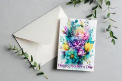 Mother's Day Card, Watercolor Floral Printable Card, c73 Product Image 3