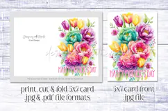 Mother's Day Card, Watercolor Floral Printable Card, c75 Product Image 2