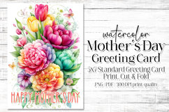 Mother&#039;s Day Card, Watercolor Floral Printable Card, c76 Product Image 1