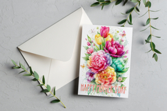 Mother&#039;s Day Card, Watercolor Floral Printable Card, c76 Product Image 3