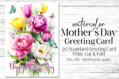 Mother&#039;s Day Card, Watercolor Floral Printable Card, c77 Product Image 1