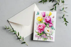 Mother's Day Card, Watercolor Floral Printable Card, c77 Product Image 3