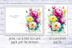 Mother's Day Card, Watercolor Floral Printable Card, c78 Product Image 2