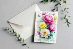 Mother's Day Card, Watercolor Floral Printable Card, c78 Product Image 3
