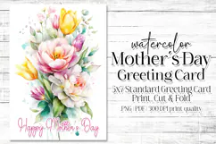 Mother's Day Card, Watercolor Floral Printable Card, c79 Product Image 1