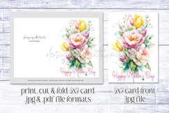 Mother's Day Card, Watercolor Floral Printable Card, c79 Product Image 2