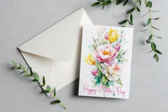 Mother's Day Card, Watercolor Floral Printable Card, c79 Product Image 3