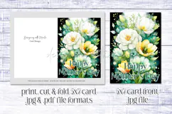 Mother's Day Card, Watercolor Floral Printable Card, c8 Product Image 3