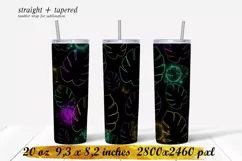 Palm leaves tumbler ,20 oz skinny tumbler sublimation Product Image 1