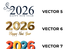 2026 Happy New Year Vector Bundle Product Image 4