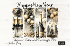 Retro New Year 2025 PNG | New Years PNG Product Image 4