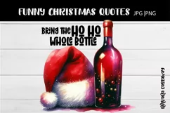 Christmas Wine Bring the Whole Bottle JPG | PNG Sublimation Product Image 1