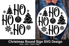 Ho ho ho SVG - Christmas Round Sign Product Image 1