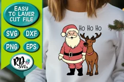 Ho Ho Ho - A Santa and Reindeer Christmas Cricut Cut File