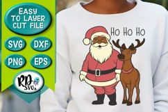 Ho Ho Ho - A Santa and Reindeer Christmas Cricut Cut File