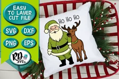 Ho Ho Ho - A Santa and Reindeer Christmas Cricut Cut File