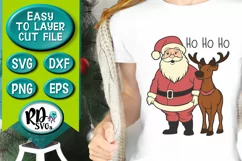 Ho Ho Ho - A Santa and Reindeer Christmas Cricut Cut File