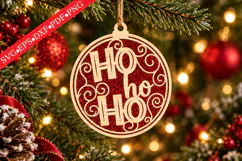 HO HO HO Christmas Ornament SVG Product Image 1
