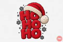 Ho Ho Ho Crochet Christmas PNG | Chunky Knit Santa Png Product Image 1