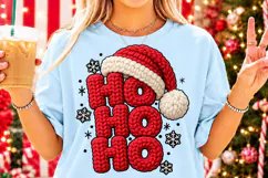 Ho Ho Ho Crochet Christmas PNG | Chunky Knit Santa Png Product Image 2