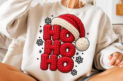 Ho Ho Ho Crochet Christmas PNG | Chunky Knit Santa Png Product Image 3