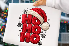 Ho Ho Ho Crochet Christmas PNG | Chunky Knit Santa Png Product Image 4