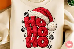 Ho Ho Ho Crochet Christmas PNG | Chunky Knit Santa Png Product Image 5
