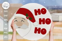 Ho Ho Ho SVG Santa Door Hanger SVG Santa SVG Christmas Door Product Image 1