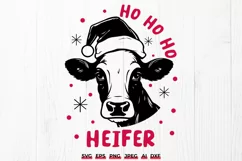 Ho Ho Ho Heifer Christmas Cow SVG | Funny Xmas Design Product Image 1