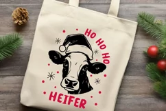 Ho Ho Ho Heifer Christmas Cow SVG | Funny Xmas Design Product Image 2