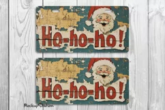 Christmas License Plate PNG | Retro Santa Ho Ho Ho Product Image 2