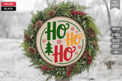 Ho Ho Ho SVG | Christmas Round Sign SVG | Xmas SVG Product Image 1