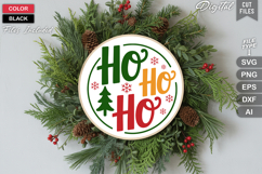 Ho Ho Ho SVG | Christmas Round Sign SVG | Xmas SVG Product Image 2