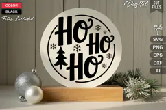 Ho Ho Ho SVG | Christmas Round Sign SVG | Xmas SVG Product Image 3
