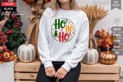 Ho Ho Ho SVG | Christmas Round Sign SVG | Xmas SVG Product Image 4