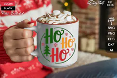 Ho Ho Ho SVG | Christmas Round Sign SVG | Xmas SVG Product Image 5