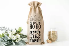Ho ho ho pour the merlot SVG, Christmas Wine SVG Design Product Image 2