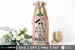 Ho ho ho pour the merlot SVG, Christmas Wine SVG Design Product Image 1