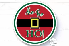 Ho Ho Ho Round SVG | Christmas Santa Round Sign Design Product Image 1