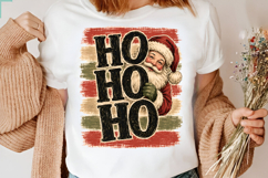 Ho Ho Ho Santa PNG,Vintage Christmas Striped Santa PNG Product Image 2