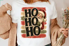 Ho Ho Ho Santa PNG,Vintage Christmas Striped Santa PNG Product Image 2