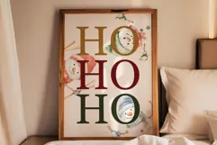 Ho Ho HO Christmas Art - Snowman Wall Art Printable Product Image 1