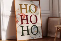 Ho Ho HO Christmas Art - Snowman Wall Art Printable Product Image 2