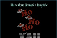 Christmas Holiday Rhinestone SVG Template - Ho Ho Ho Product Image 2