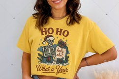 Ho Ho Holy Shit What A Year PNG, Vintage Retro Christmas Product Image 3