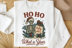 Ho Ho Holy Shit What A Year PNG, Vintage Retro Christmas Product Image 5