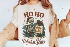 Ho Ho Holy Shit What A Year PNG, Vintage Retro Christmas Product Image 2