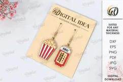 Hobby Drop Earrings Laser Cut . Wooden Earrings SVG Product Image 1