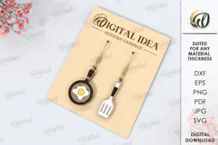 Hobby Drop Earrings Laser Cut . Wooden Earrings SVG Product Image 1