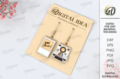 Hobby Drop Earrings Laser Cut . Wooden Earrings SVG Product Image 1